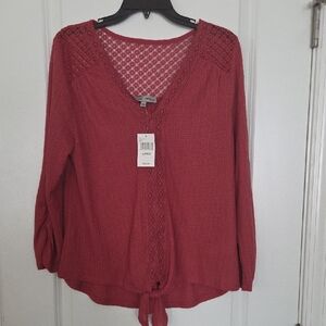 Absolutely Famous Crimson Textured Blouse